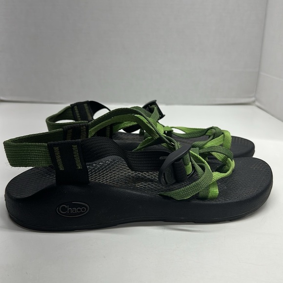 Chaco ZX2 Classic Sandals Shoes Strappy Open Toe Black Green Women's Size 8 - Picture 1 of 8